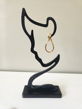 Vintage Monet Gold Tone Chain Loop Clip-On Earrings Signed